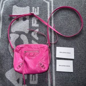 BALENCIAGA SMALL SLING BAG IN HOT PINK